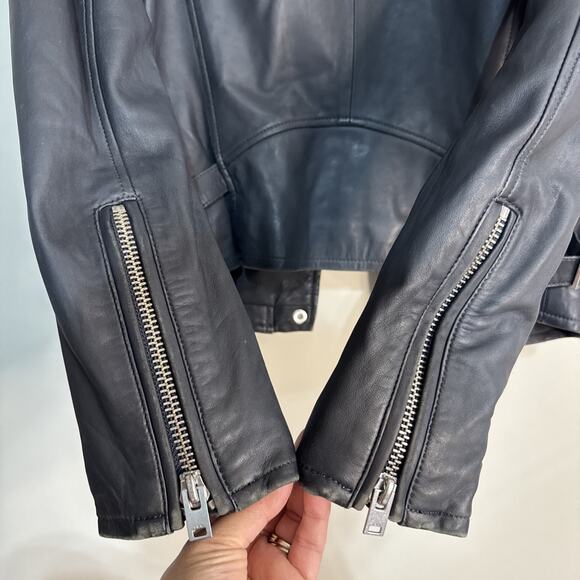 IRO Newhan Dark Gray Lamb Leather Biker Moto Jacket Size 38 US 6 Retail $1345 - Picture 6 of 16